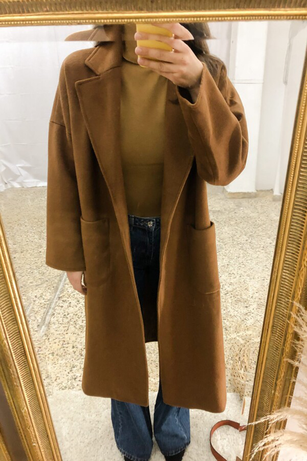 Loose Fit Brown Coat